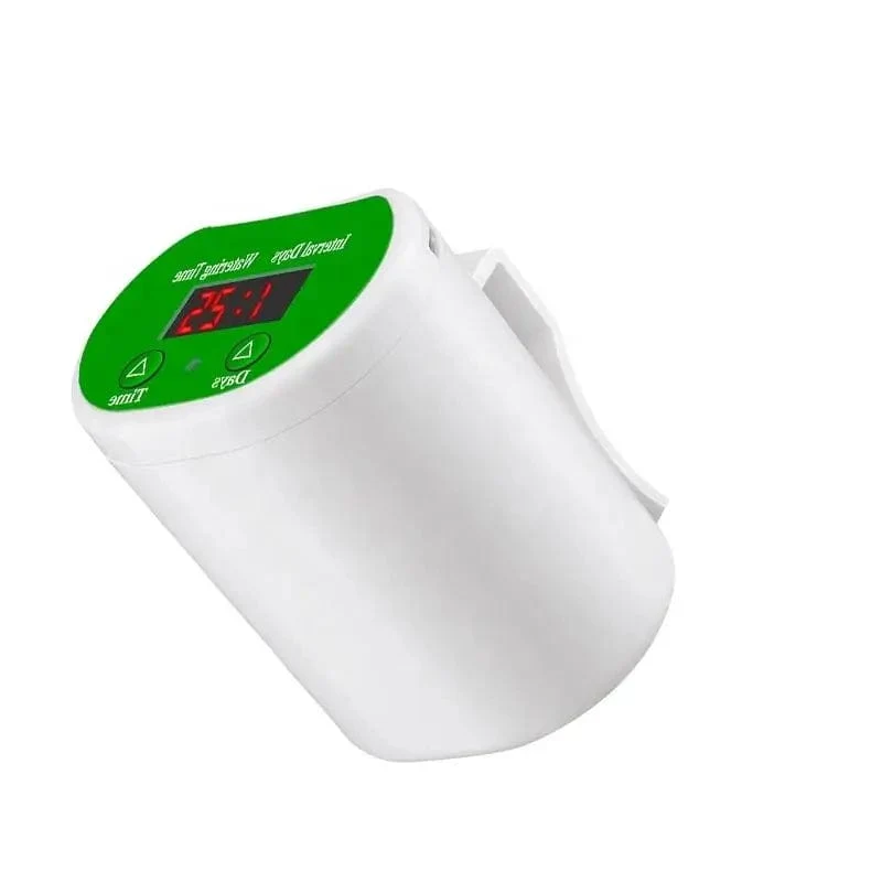 Ein intelligenter, zeitgesteuerter automatischer Blumenbewässerer, Topfbewässerung, Tropfwasser-Sickerwasserapplikator, Gartengrünpflanze