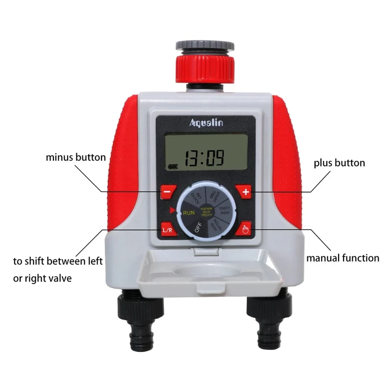 Dual Outlets Garten Automatische Wasser Timer Digitale Elektronische Magnetventil Sprinkler Timer Wasserdichte Controller System