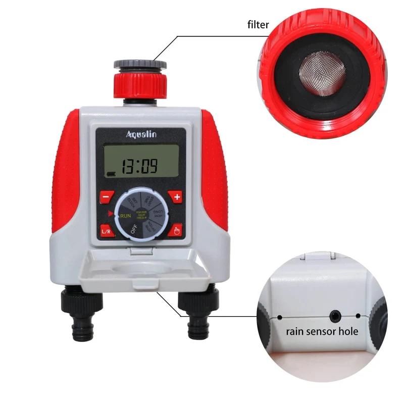 Dual Outlets Garten Automatische Wasser Timer Digitale Elektronische Magnetventil Sprinkler Timer Wasserdichte Controller System