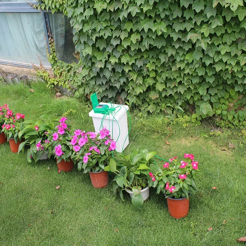 Garten Automatische Pumpe Tropfbewässerung Bewässerung Kits System Sprinkler mit Smart Water Timer Controller für Bonsai, Pflanze #22018A
