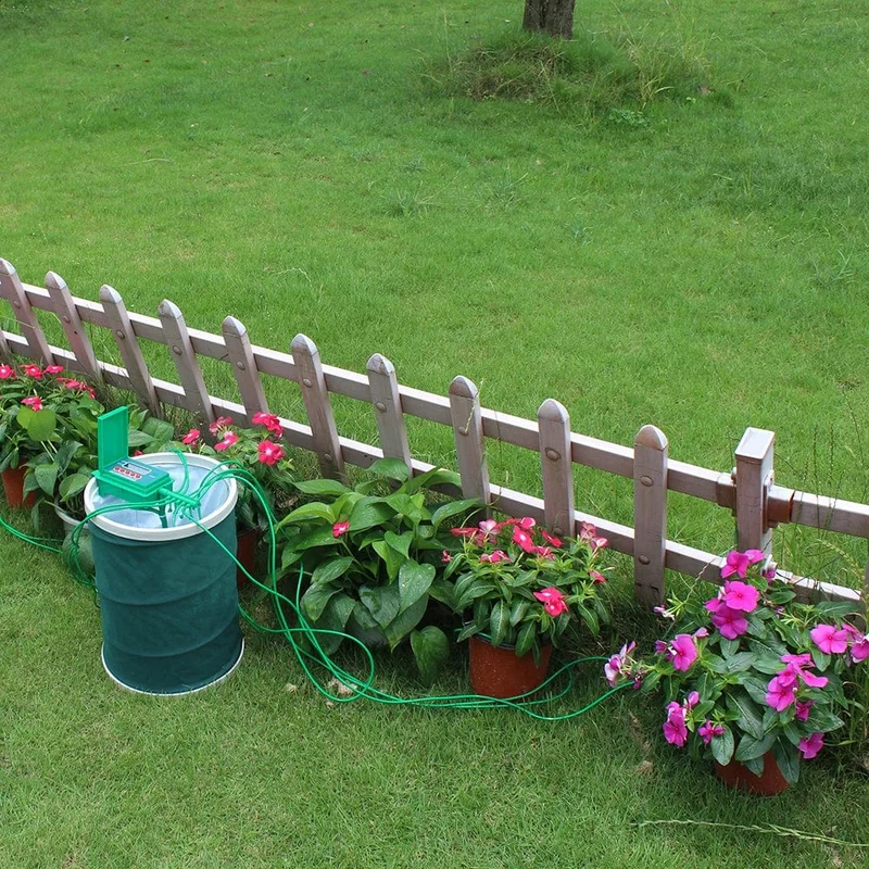 Garten Automatische Pumpe Tropfbewässerung Bewässerung Kits System Sprinkler mit Smart Water Timer Controller für Bonsai, Pflanze #22018A