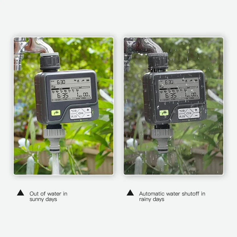 Eshico Super-Bewässerungssystem, 6 einstellbare Programme, Regenerkennung, präzises automatisches Timing, digitaler Wassertimer, Gartenberegnung