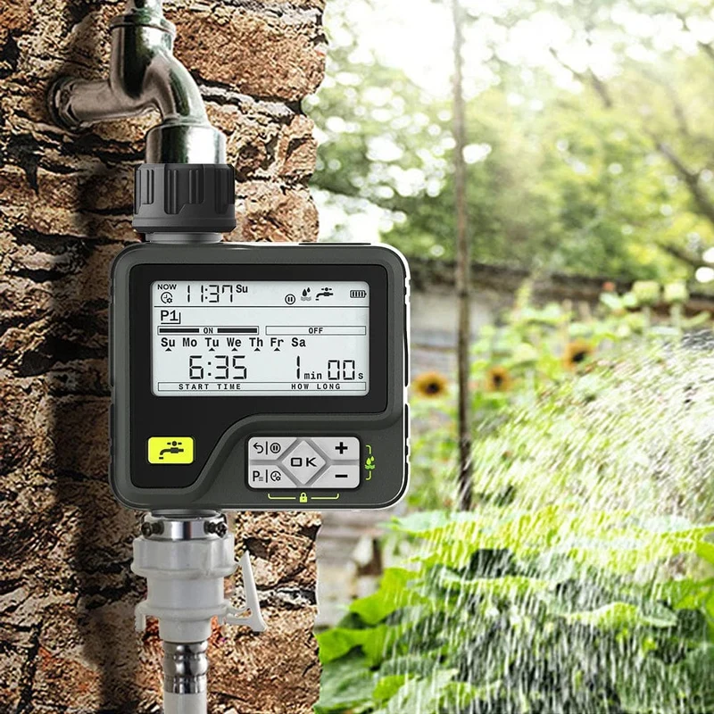 Eshico Super-Bewässerungssystem, 6 einstellbare Programme, Regenerkennung, präzises automatisches Timing, digitaler Wassertimer, Gartenberegnung
