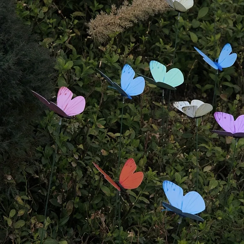10 Stück Schmetterlings-Gartenstecker, Kunststoff-Hofschild mit Pfahl für Gartendekoration, Halloween-Dekor, Herbstdekoration, Hochzeit
