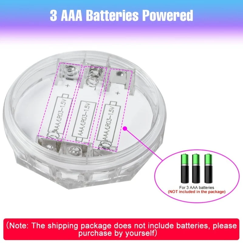 1 x RGB-LED-Tauchleuchte, 15 Farbwechsel, batteriebetrieben, Unterwasser-Teichbeleuchtung, wasserdicht, 3 Modi, bunte Aquarium-Atmosphäre, Schwimmbad-Lampe, Brunnen mit Fernbedienung für den Garten im Freien