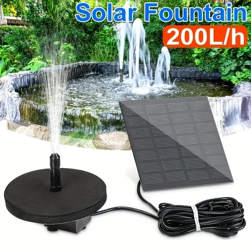 1 Set Solarbrunnenpumpe, solarbetriebener Wasserbrunnen, Solarbrunnen-Vogelbadpumpe, freistehende tragbare schwimmende solarbetriebene Wasserbrunnenpumpe, Solartrinkwasserpumpe für Garten, Teich, Pool, Außenbereich