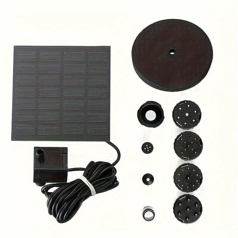 1 Set Solarbrunnenpumpe, solarbetriebener Wasserbrunnen, Solarbrunnen-Vogelbadpumpe, freistehende tragbare schwimmende solarbetriebene Wasserbrunnenpumpe, Solartrinkwasserpumpe für Garten, Teich, Pool, Außenbereich