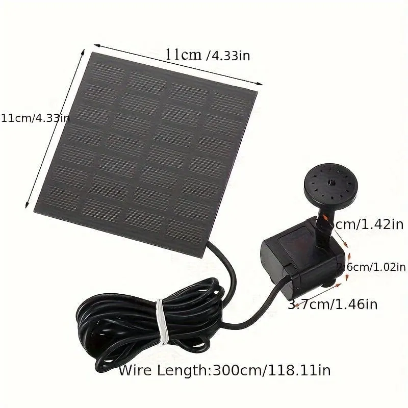 1 Set Solarbrunnenpumpe, solarbetriebener Wasserbrunnen, Solarbrunnen-Vogelbadpumpe, freistehende tragbare schwimmende solarbetriebene Wasserbrunnenpumpe, Solartrinkwasserpumpe für Garten, Teich, Pool, Außenbereich