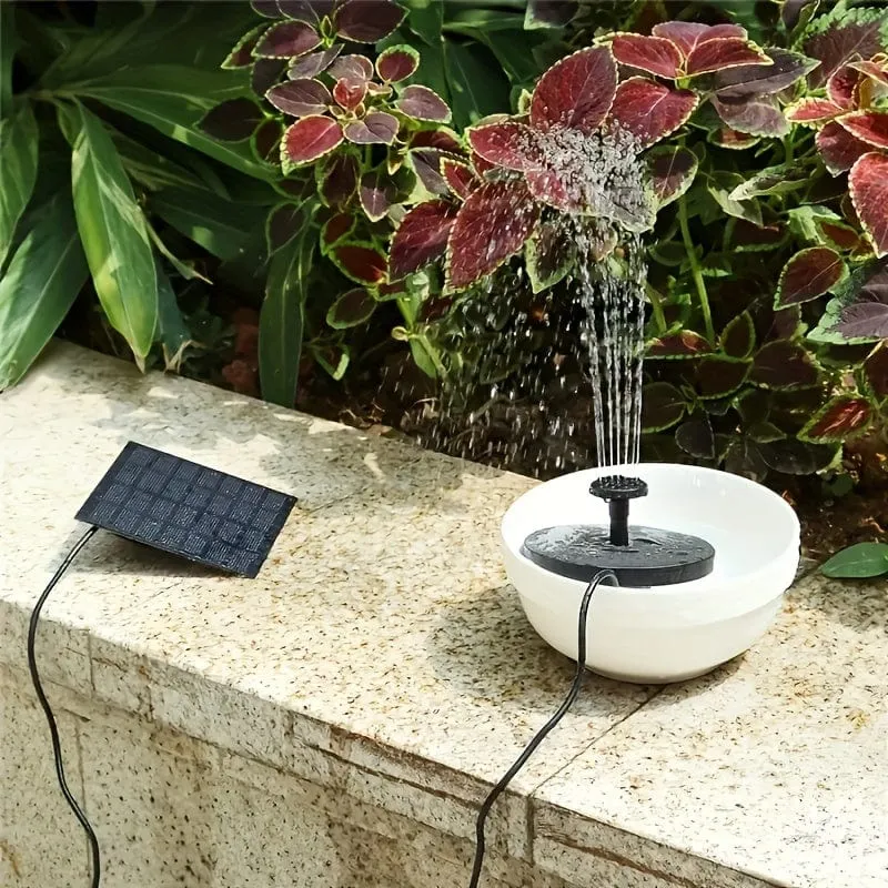 1 Set Solarbrunnenpumpe, solarbetriebener Wasserbrunnen, Solarbrunnen-Vogelbadpumpe, freistehende tragbare schwimmende solarbetriebene Wasserbrunnenpumpe, Solartrinkwasserpumpe für Garten, Teich, Pool, Außenbereich