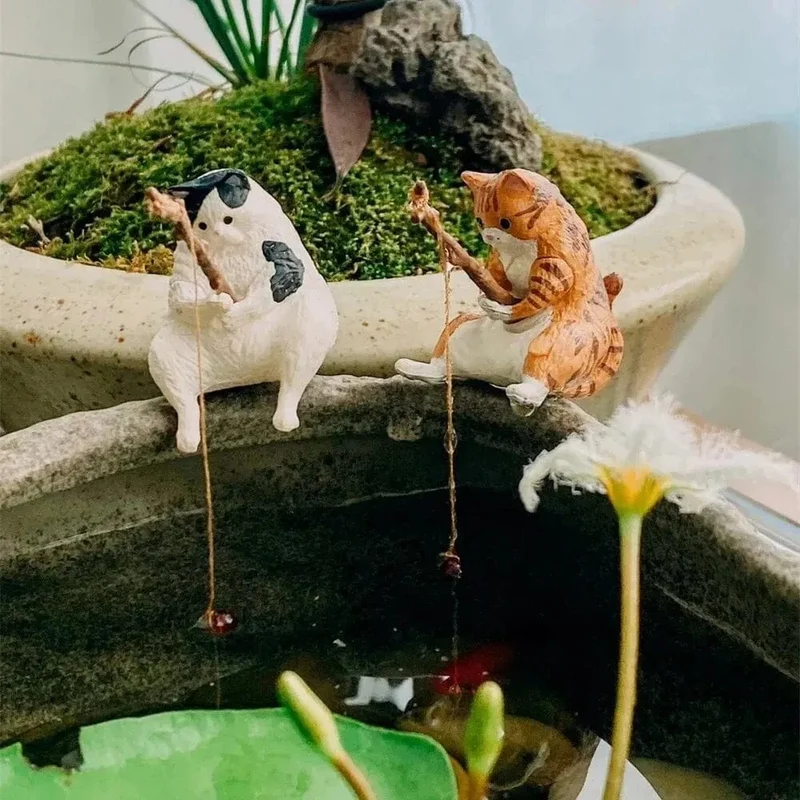 Kreative Aquarium Dekoration 8 Stil Kleine Angeln Katze Aquarium Zubehör Landschaftsbau Ornament Aquarium Zubehör Diy