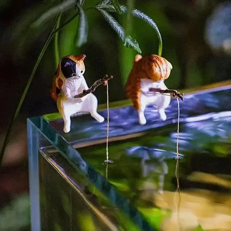 Kreative Aquarium Dekoration 8 Stil Kleine Angeln Katze Aquarium Zubehör Landschaftsbau Ornament Aquarium Zubehör Diy