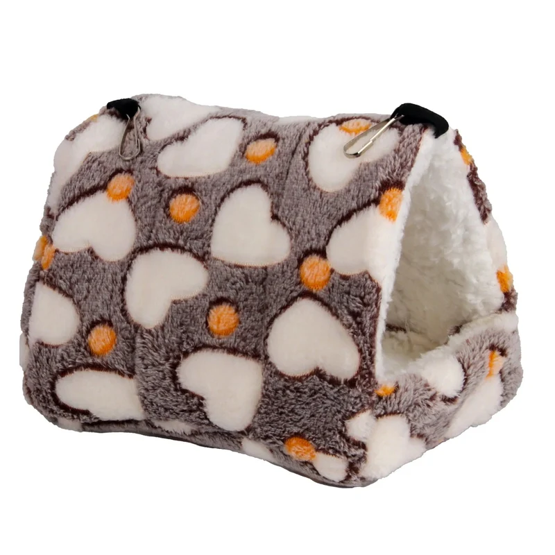 1PCS Korallen Fleece Dot Druck Kleine Schaum Pet Haus Hängen Hamster Bett Mit Zip Für Kleine Tiere Eichhörnchen Papagei baumwolle Nest