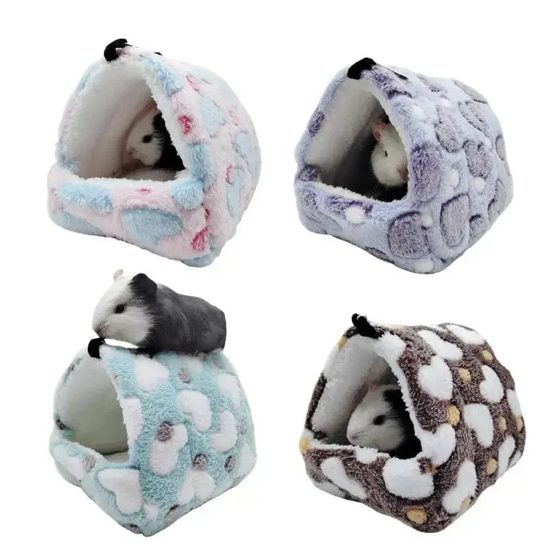 1PCS Korallen Fleece Dot Druck Kleine Schaum Pet Haus Hängen Hamster Bett Mit Zip Für Kleine Tiere Eichhörnchen Papagei baumwolle Nest