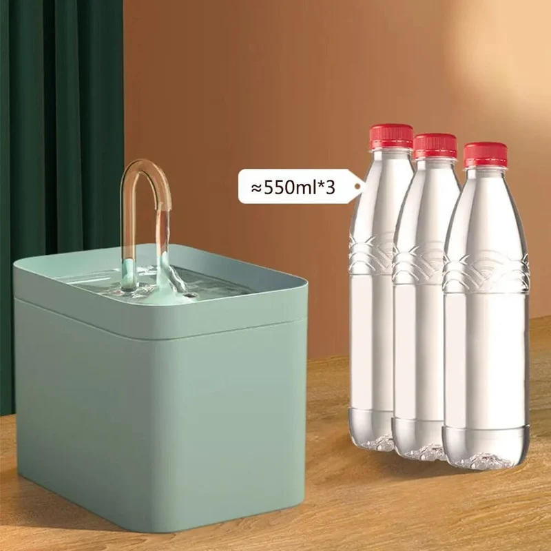 Wasserspender für Haustiere, automatischer Filter, elektrischer Stummschalt-Katzentränker, 1.5 l, Umwälz-Filtertränke für Katzentrinkbrunnen