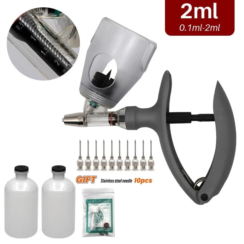 1ml/2ml /5ml Automatische Veterinär Kontinuierliche Spritze Tier Injektion Einstellbare Impfstoff für vieh Schwein Rinder Schafe