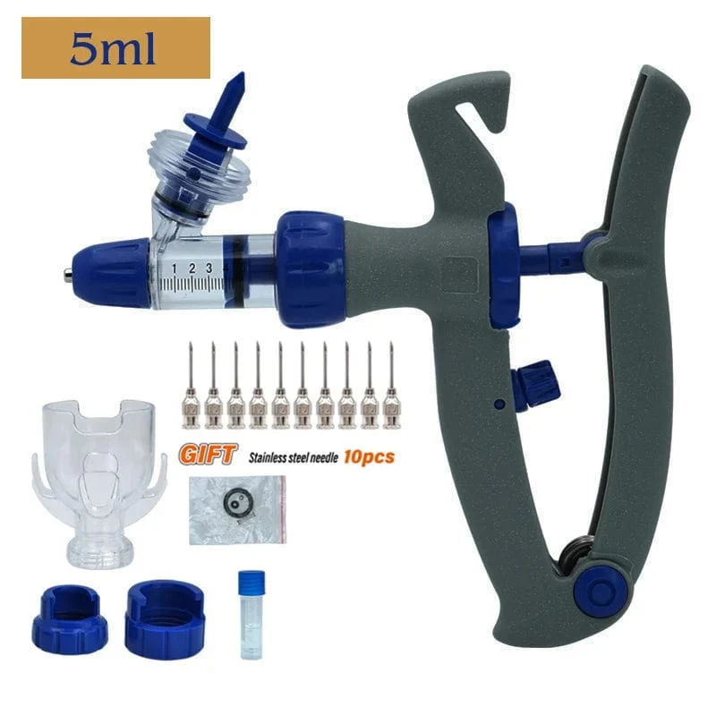 1ml/2ml /5ml Automatische Veterinär Kontinuierliche Spritze Tier Injektion Einstellbare Impfstoff für vieh Schwein Rinder Schafe