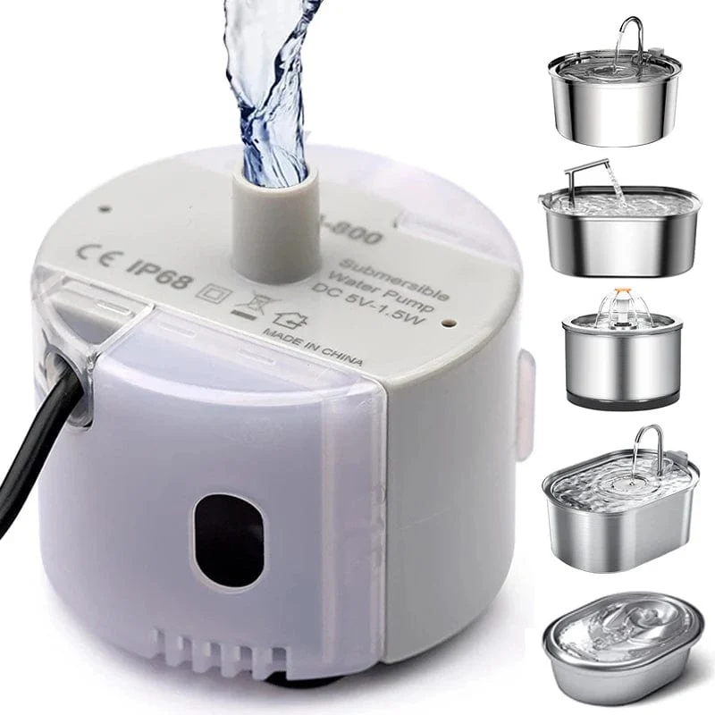 Haustier-Trinkbrunnen-Motor, Tauchpumpe, Katzen-Wassertrinker, SMA-800, USB-Wasserpumpe, Katzen-Trinkbrunnen-Zubehör, Stummschaltung, DC 5 V/1 A, Wasserpumpe