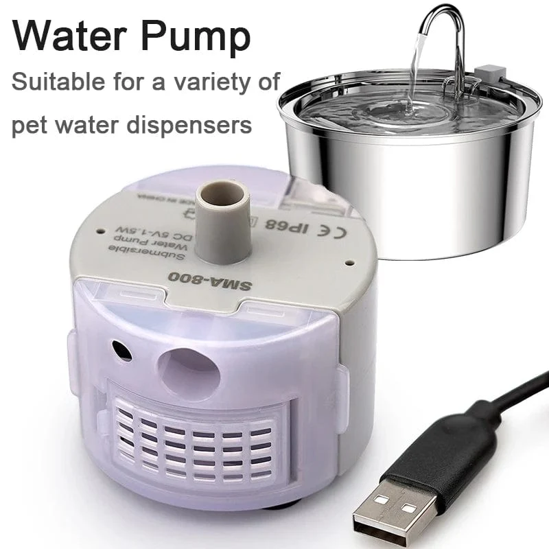 Haustier-Trinkbrunnen-Motor, Tauchpumpe, Katzen-Wassertrinker, SMA-800, USB-Wasserpumpe, Katzen-Trinkbrunnen-Zubehör, Stummschaltung, DC 5 V/1 A, Wasserpumpe
