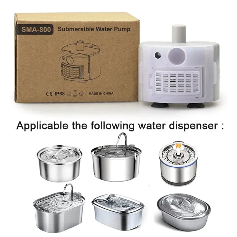 Haustier-Trinkbrunnen-Motor, Tauchpumpe, Katzen-Wassertrinker, SMA-800, USB-Wasserpumpe, Katzen-Trinkbrunnen-Zubehör, Stummschaltung, DC 5 V/1 A, Wasserpumpe