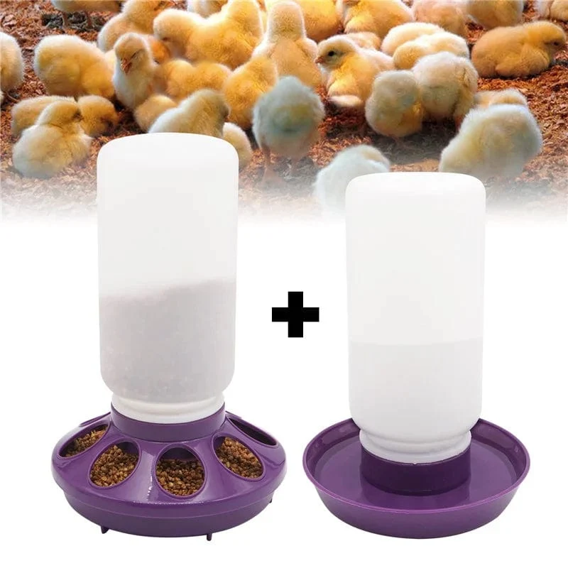 Neue verdickte Futter- und Trinkstation für Geflügel, Wasser- und Lebensmittelspender, automatischer Tränkebehälter für Hühner, Vögel, Küken, Futtereimer, Behälter, 1 l
