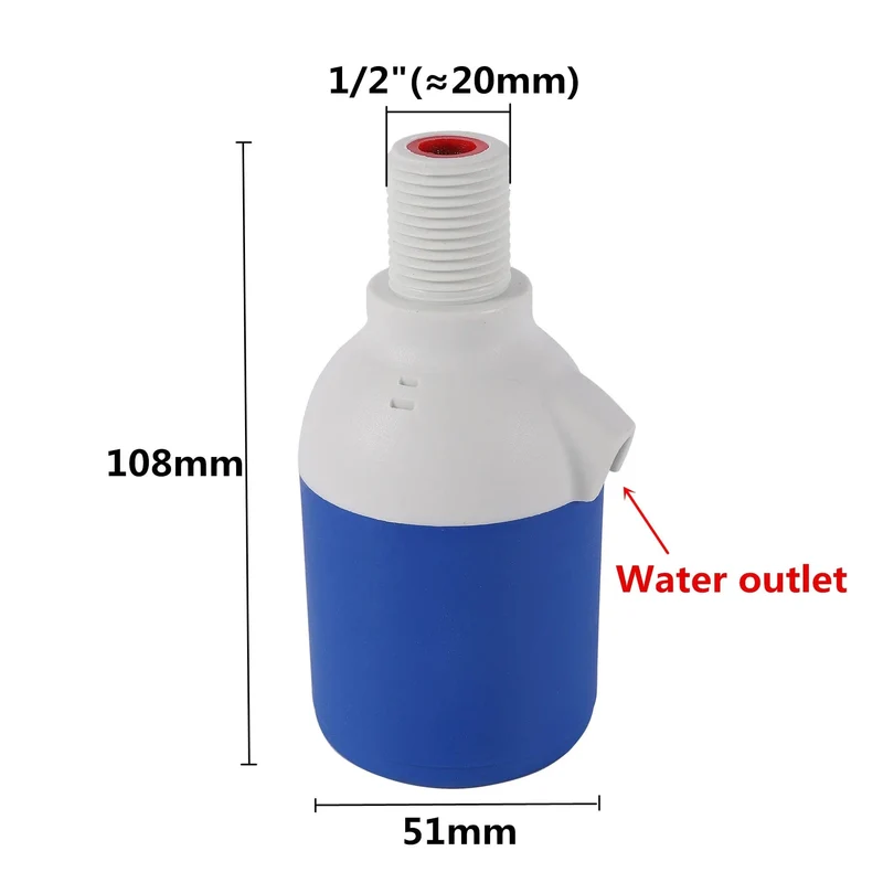 1/2" Automatischer Wasserstandskontrollventilturm, schwimmendes Kugelventil, installiert im Inneren des Tanks, steckbares freies Einlass- und Auslassventil