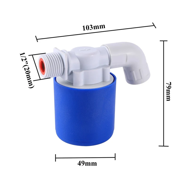 1/2" Automatischer Wasserstandskontrollventilturm, schwimmendes Kugelventil, installiert im Inneren des Tanks, steckbares freies Einlass- und Auslassventil