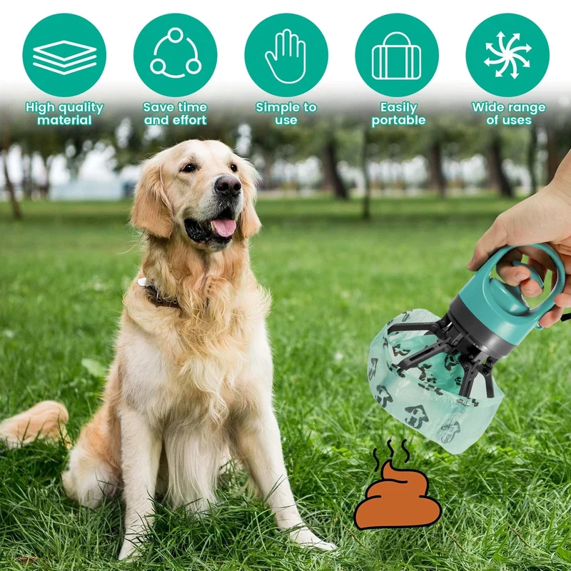 Haustiertoilette Tragbarer Outdoor-Müllsack, Hundetoilette Sechs-Klauen-Schaufel-Kotspender