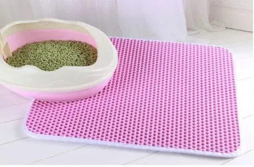 Katzenstreu-Matte mit Geschenk, doppellagige, wasserdichte Haustier-Katzentoilettenmatte, rutschfeste Sand-Katzenunterlage, waschbare Bettmatte, saubere Pad-Produkte