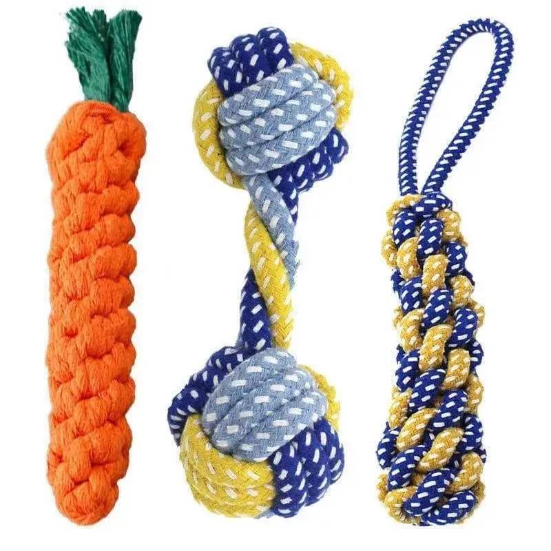 1PC Hund Spielzeug Karotte Knoten Seil Ball Baumwolle Seil Hantel Welpen Reinigung Zähne Kauen Spielzeug Langlebige Geflochtene Biss beständig Pet Liefert