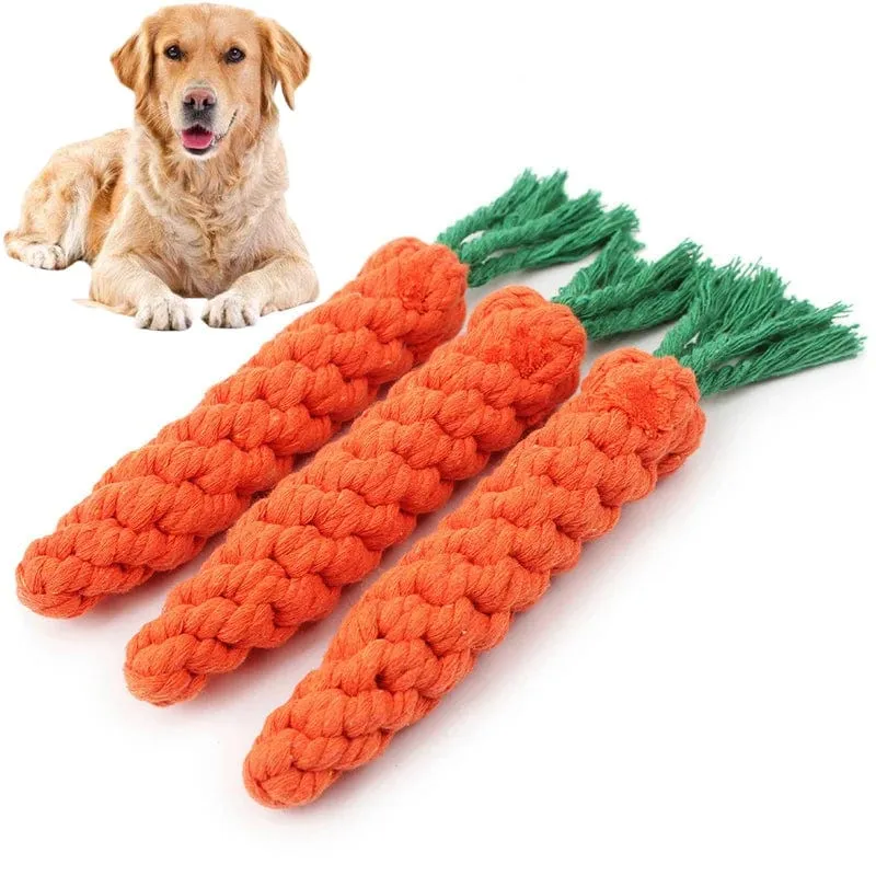 1PC Hund Spielzeug Karotte Knoten Seil Ball Baumwolle Seil Hantel Welpen Reinigung Zähne Kauen Spielzeug Langlebige Geflochtene Biss beständig Pet Liefert