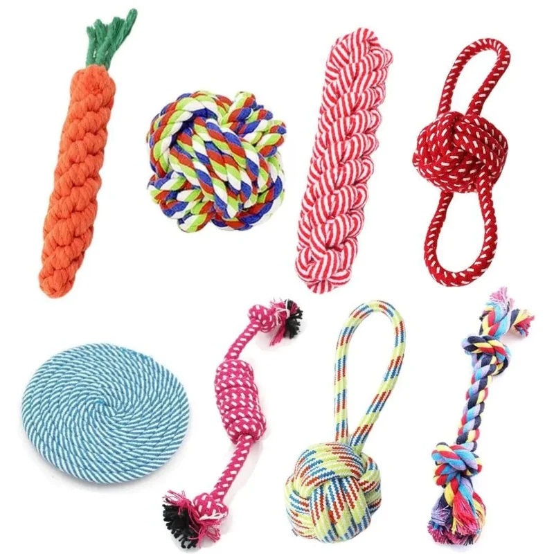 1PC Hund Spielzeug Karotte Knoten Seil Ball Baumwolle Seil Hantel Welpen Reinigung Zähne Kauen Spielzeug Langlebige Geflochtene Biss beständig Pet Liefert