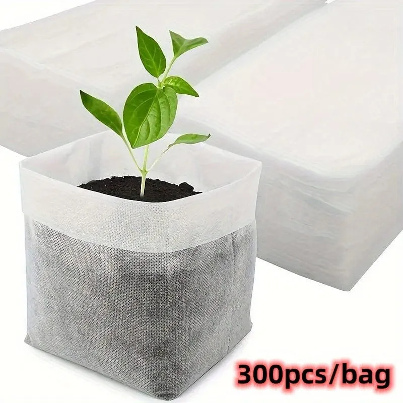 100 Stück/200 Stück/300 Stück biologisch abbaubare Saatgut-Anzuchtbeutel, Vliesstoff-Pflanzenzuchtbeutel, Stoff-Sämlingstöpfe-Pflanzenbeutel, Hausgartenbedarf, Sämlingspflanzen-Anzuchtbeutel für Bodentransplantationsbeutel, landwirtschaftliche Produktionsversorgung