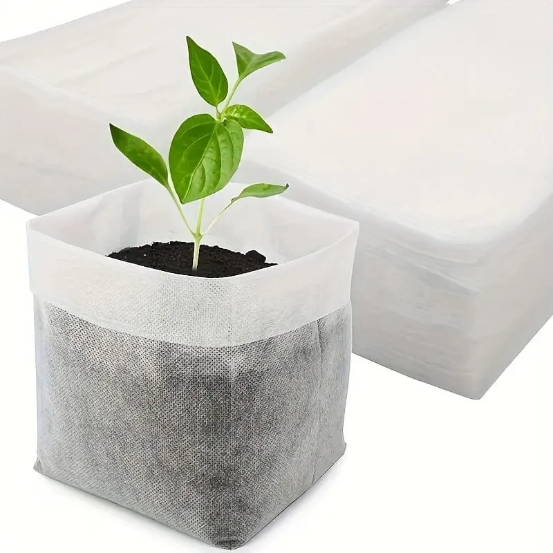 100 Stück/200 Stück/300 Stück biologisch abbaubare Saatgut-Anzuchtbeutel, Vliesstoff-Pflanzenzuchtbeutel, Stoff-Sämlingstöpfe-Pflanzenbeutel, Hausgartenbedarf, Sämlingspflanzen-Anzuchtbeutel für Bodentransplantationsbeutel, landwirtschaftliche Produktionsversorgung