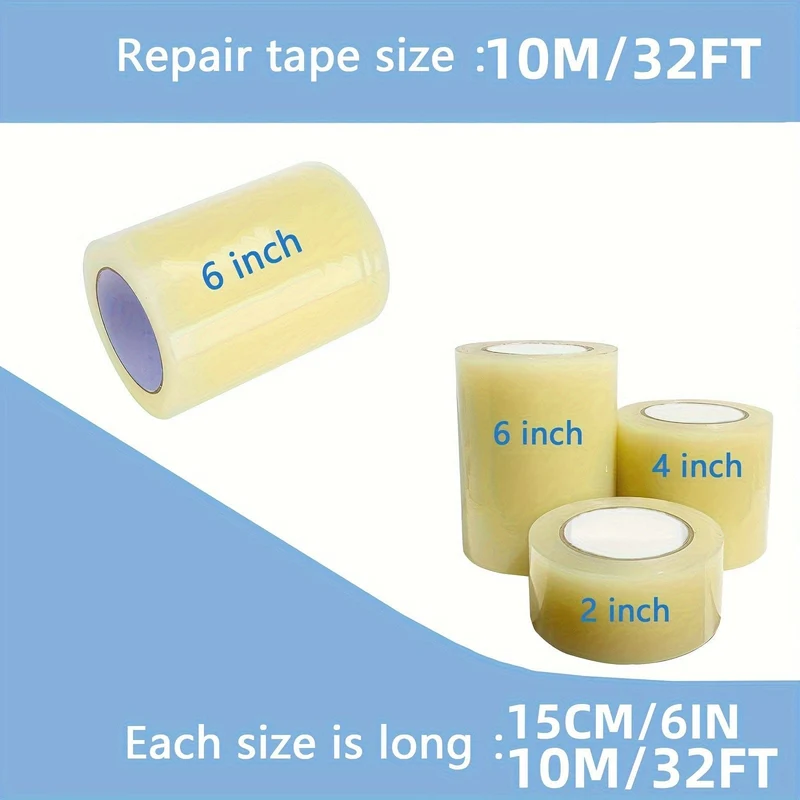1 Packung, Gewächshaus-Reparaturband, Gewächshaus-Klebeband, transparentes Gewächshausfolien-Reparaturband, wasserdichte und UV-beständige Kunststofffolienbänder für Gewächshäuser