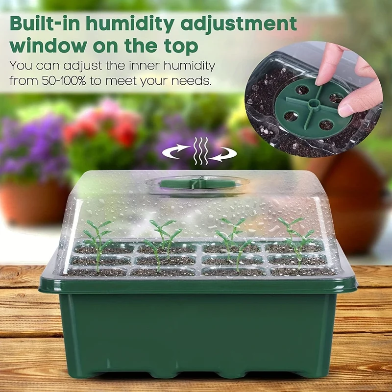 Vergrößern Sie Ihren Garten mit dieser Sämlingsbox mit 12 Löchern – inklusive Deckel, Isolierung und Feuchtigkeitsplatte für optimale Keimung.