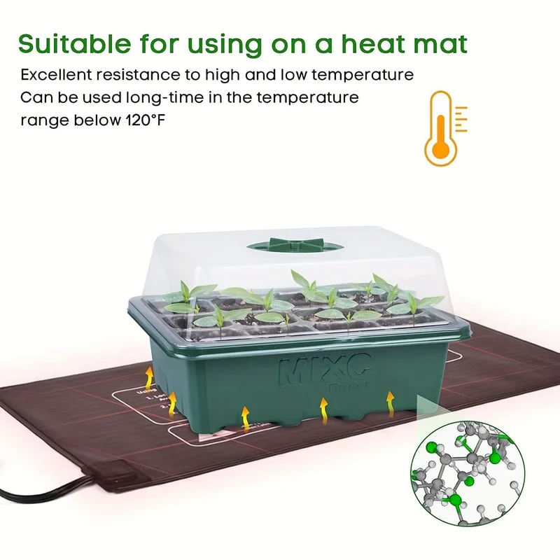 Vergrößern Sie Ihren Garten mit dieser Sämlingsbox mit 12 Löchern – inklusive Deckel, Isolierung und Feuchtigkeitsplatte für optimale Keimung.