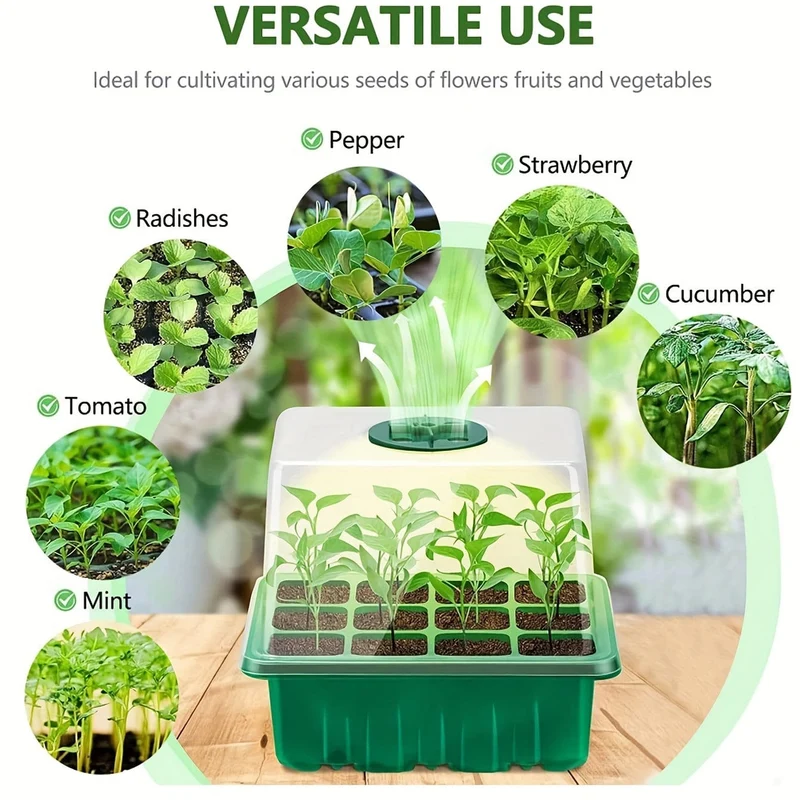 Vergrößern Sie Ihren Garten mit dieser Sämlingsbox mit 12 Löchern – inklusive Deckel, Isolierung und Feuchtigkeitsplatte für optimale Keimung.