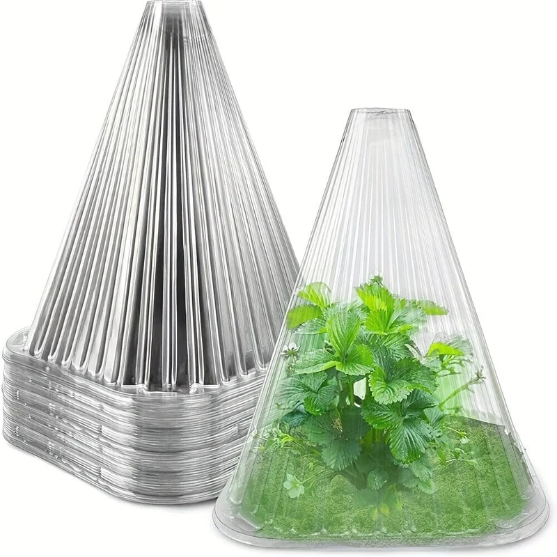 10/20/30 Stück, Gartenglocken für Pflanzen, wiederverwendbare Pflanzenglockenabdeckung, schützt Pflanzen vor Vögeln, Frost, Schnecken usw., 7.7" DX 8.7" H, transparent, Gartenbedarf
