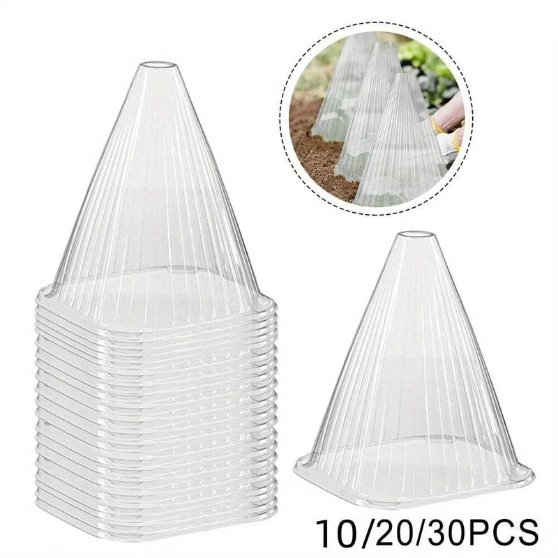 10/20/30 Stück, Gartenglocken für Pflanzen, wiederverwendbare Pflanzenglockenabdeckung, schützt Pflanzen vor Vögeln, Frost, Schnecken usw., 7.7" DX 8.7" H, transparent, Gartenbedarf
