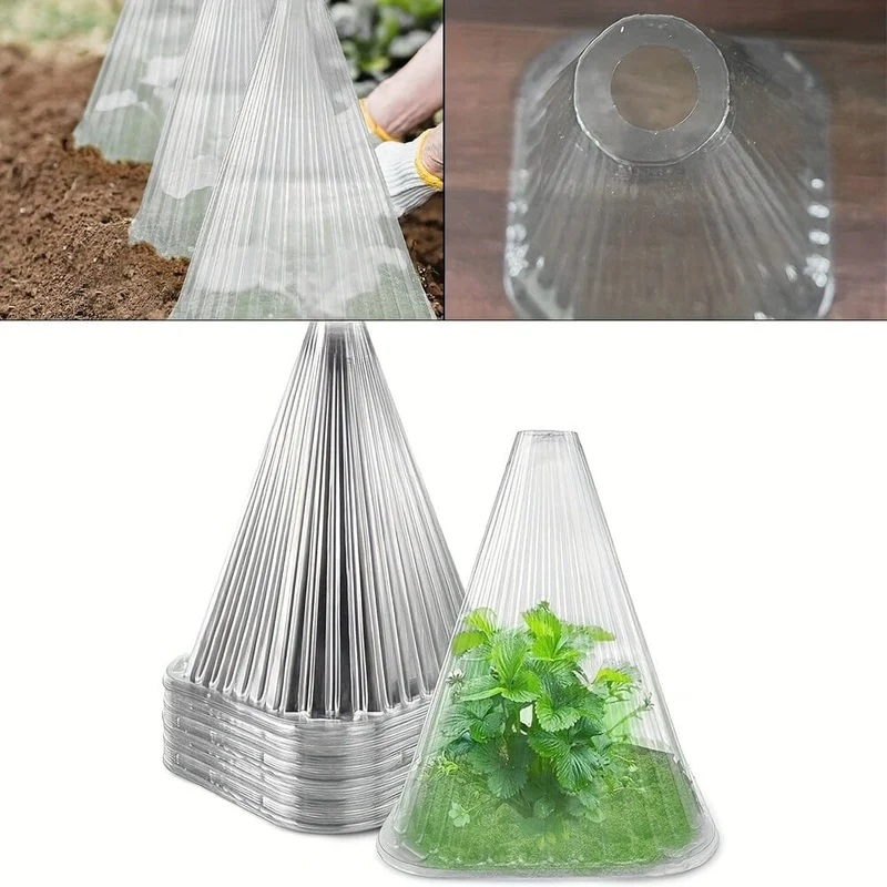 10/20/30 Stück, Gartenglocken für Pflanzen, wiederverwendbare Pflanzenglockenabdeckung, schützt Pflanzen vor Vögeln, Frost, Schnecken usw., 7.7" DX 8.7" H, transparent, Gartenbedarf