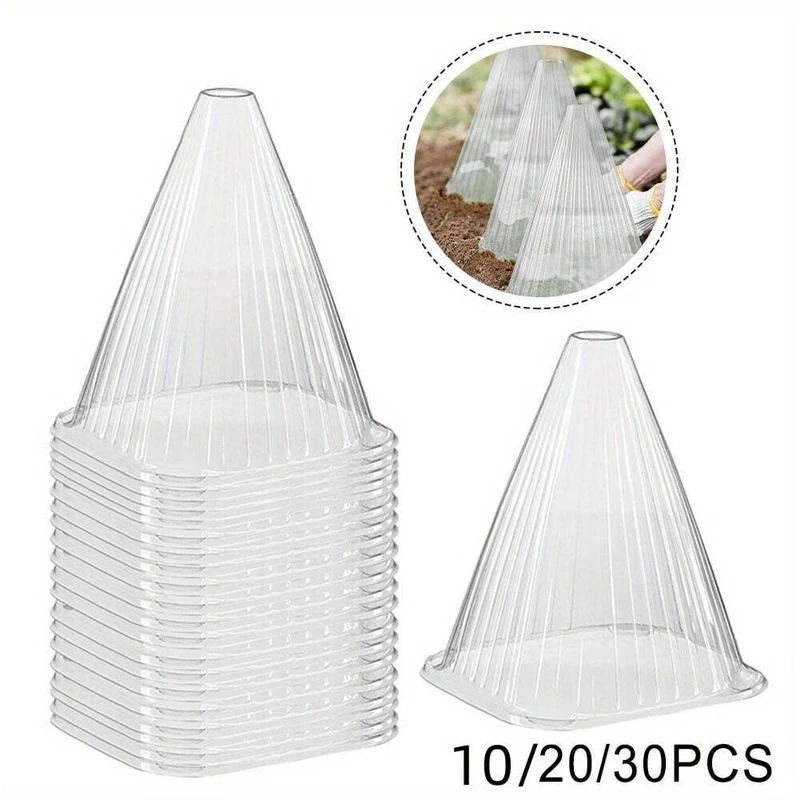 10/20/30 Stück, Gartenglocken für Pflanzen, wiederverwendbare Pflanzenglockenabdeckung, schützt Pflanzen vor Vögeln, Frost, Schnecken usw., 7.7" DX 8.7" H, transparent, Gartenbedarf