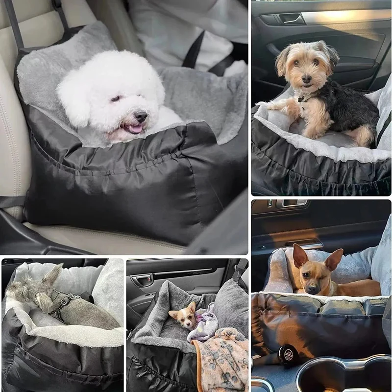 Autositz für Haustiere für große und mittelgroße Hunde, waschbarer Hunde-Booster, Autositz für Haustiere, abnehmbares Hundebett für die Rückbank des Autos, Reisebett für Haustiere