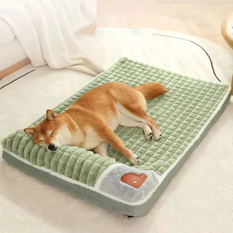 MADDEN Warme Hundematte für den Winter, Luxus-Sofa für kleine und mittelgroße Hunde, kariertes Bett für Katzen, Hunde, flauschig, zum Schlafen, abnehmbar und waschbar, Haustierbetten