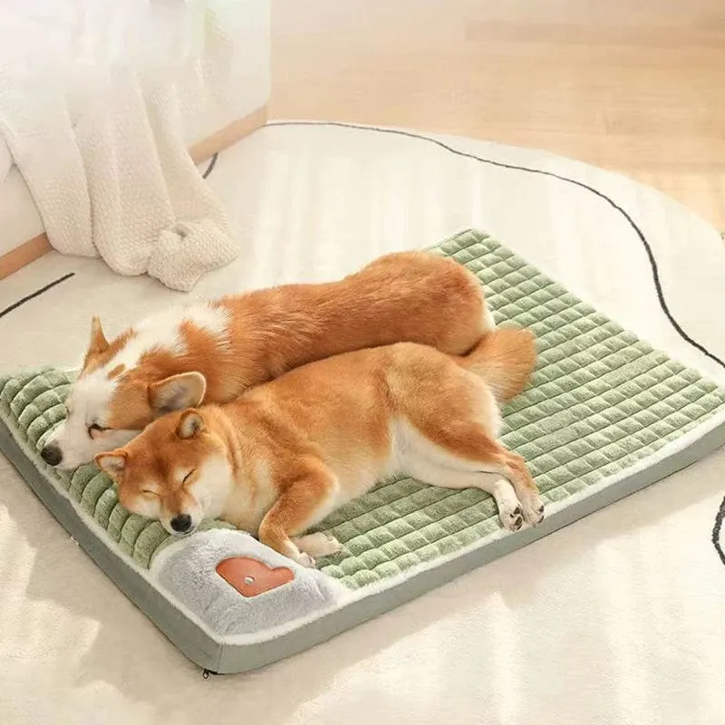 MADDEN Warme Hundematte für den Winter, Luxus-Sofa für kleine und mittelgroße Hunde, kariertes Bett für Katzen, Hunde, flauschig, zum Schlafen, abnehmbar und waschbar, Haustierbetten