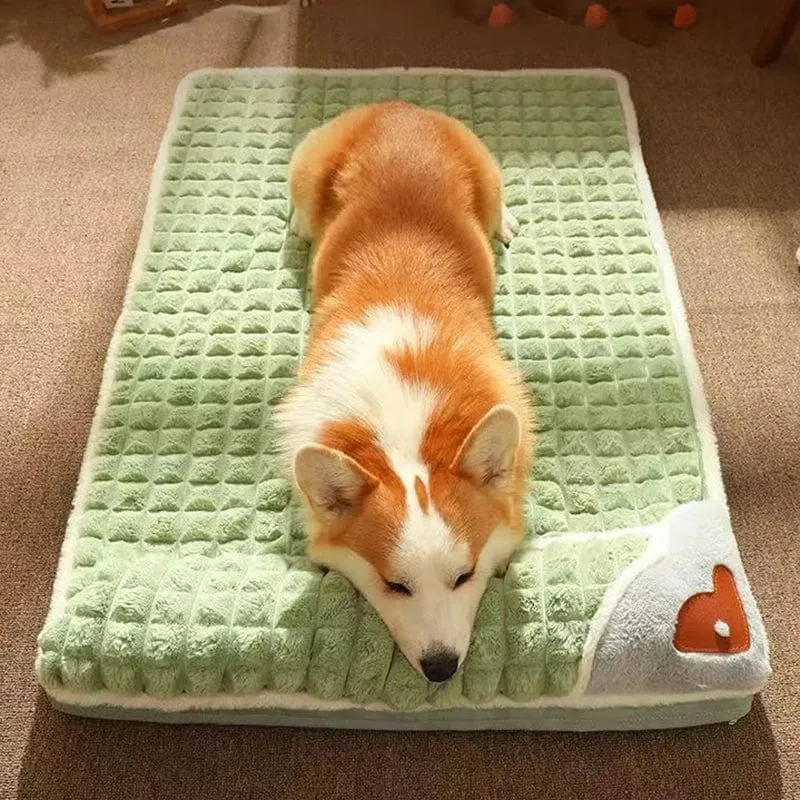 MADDEN Warme Hundematte für den Winter, Luxus-Sofa für kleine und mittelgroße Hunde, kariertes Bett für Katzen, Hunde, flauschig, zum Schlafen, abnehmbar und waschbar, Haustierbetten