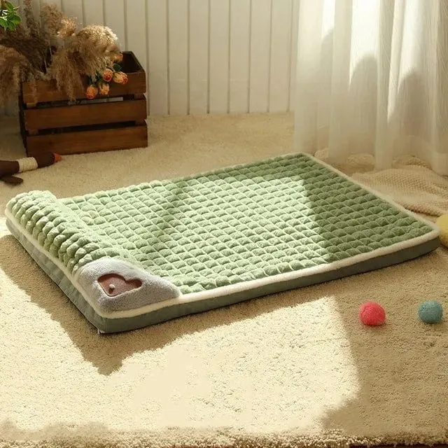 MADDEN Warme Hundematte für den Winter, Luxus-Sofa für kleine und mittelgroße Hunde, kariertes Bett für Katzen, Hunde, flauschig, zum Schlafen, abnehmbar und waschbar, Haustierbetten