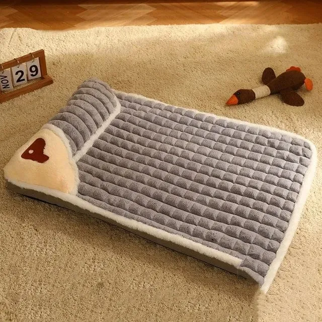 MADDEN Warme Hundematte für den Winter, Luxus-Sofa für kleine und mittelgroße Hunde, kariertes Bett für Katzen, Hunde, flauschig, zum Schlafen, abnehmbar und waschbar, Haustierbetten