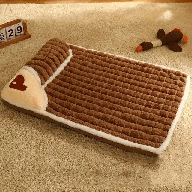 MADDEN Warme Hundematte für den Winter, Luxus-Sofa für kleine und mittelgroße Hunde, kariertes Bett für Katzen, Hunde, flauschig, zum Schlafen, abnehmbar und waschbar, Haustierbetten