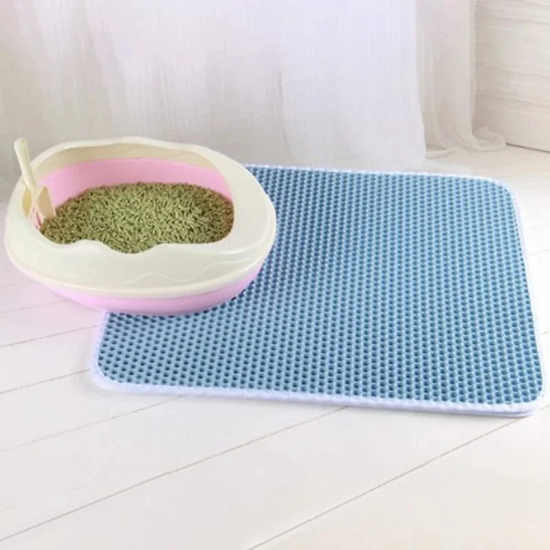 Doppellagige EVA-Katzenstreuunterlage, wasserdicht, rutschfest, Sandbeckenfilter, für Kätzchen und Hunde, waschbare Matratze, Bodenmatte, Reinigungszubehör für Haustiere