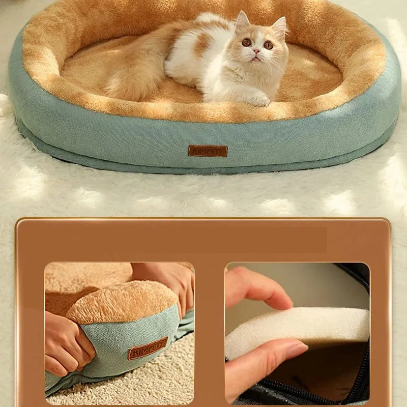 Kimpets Katzenbett Hundebett Haustierbett Zwinger Rutschfester Winter Warmer kleiner Hundezwinger Schlafen Abgenommen Gewaschen Weiches Welpenkissen Katzenbedarf